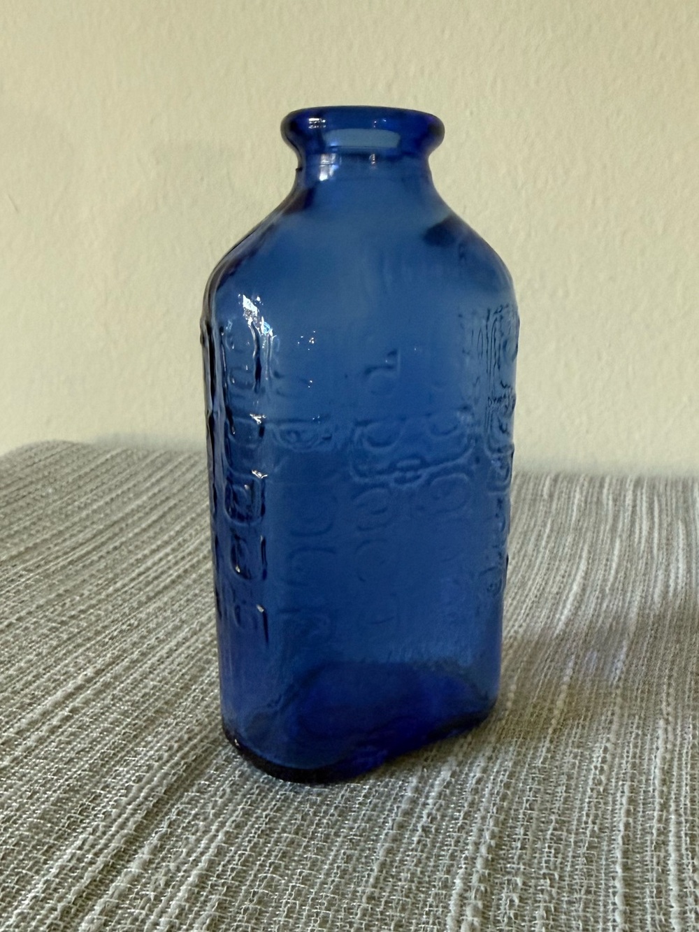 Cobalt Blue Decorative Glass Bottle Home Accents Vintage inspired